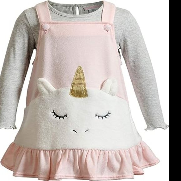 Girls' Brushed Sweater Knit Jumper and Long Sleeve Ribbed T-Shirt